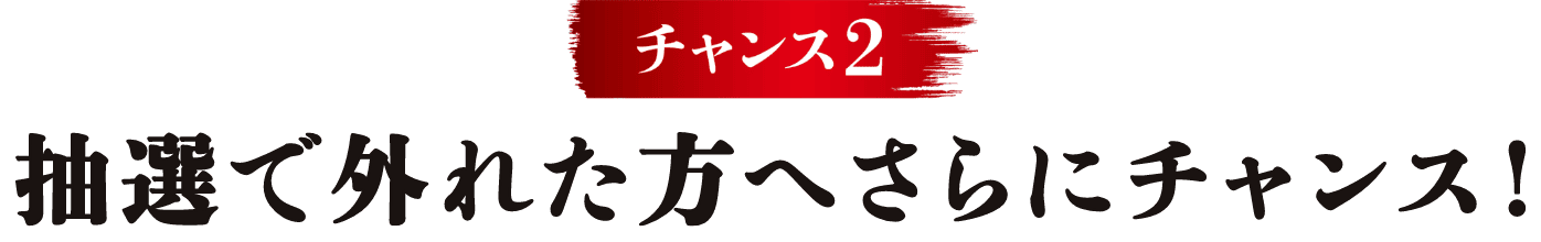 チャンス2 抽選で外れた方へさらにチャンス！