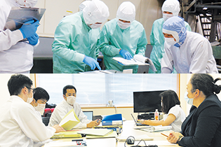 工場の調査と指導の様子